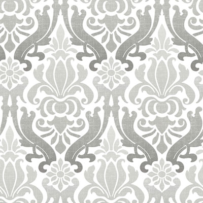 Image of NuWallpaper Nouveau Damask Peel and Stick Wallpaper - Grey