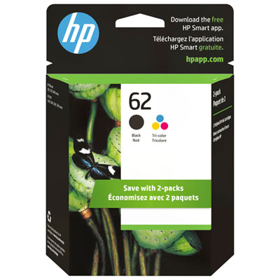 HP 62 Colour/Black Ink - 2 Pack Perfect for printer