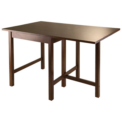 Image of Lynden Transitional 4-Seating Drop-Leaf Casual Dining Table - Antique Walnut