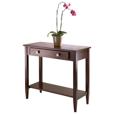Image of Richmond Transitional Rectangular Console Table with Drawer - Antique Walnut