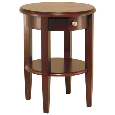Image of Concord Transitional Round End Table - Antique Walnut