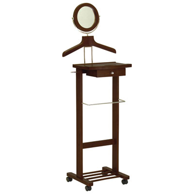 Image of Valet Stand with Mirror - Antique Walnut