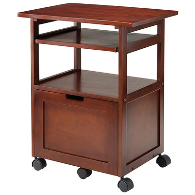Image of Piper Transitional Mobile Printer Stand - Walnut