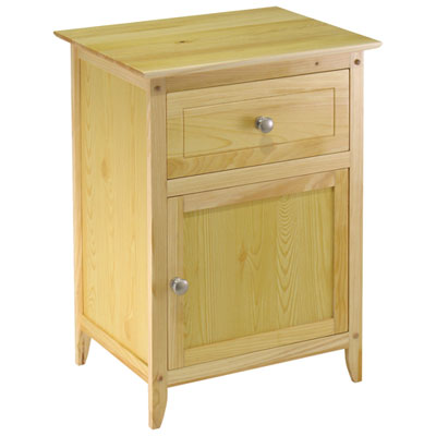 Image of Transitional 1-Drawer Nightstand - Natural