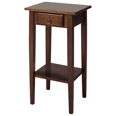 Image of Regalia Transitional 1-Drawer Accent Table - Antique Walnut