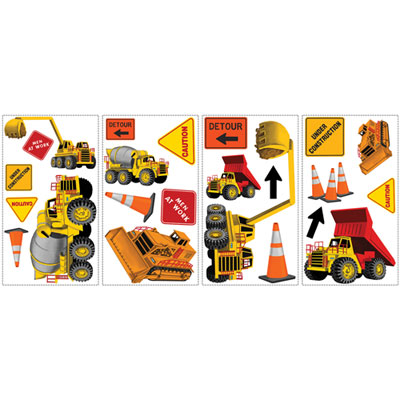 Image of RoomMates Under Construction Peel & Stick Wall Decal