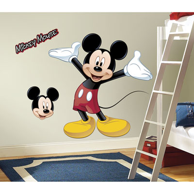 Image of RoomMates Mickey Mouse Giant Peel and Stick Wall Decal with Augmented Reality - Black