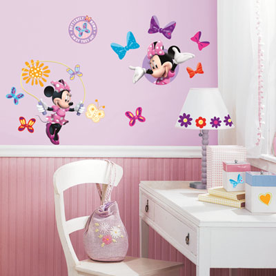 Image of RoomMates Minnie Mouse Bow-tique Wall Decals - Pink