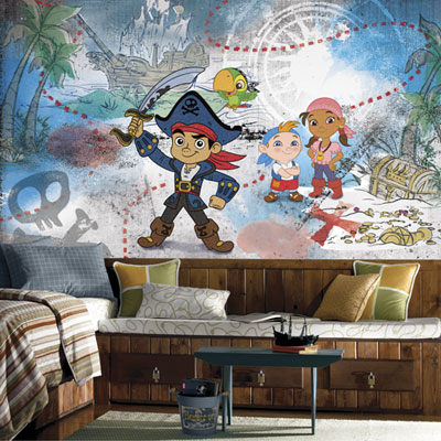 Image of RoomMates Captain Jake & The Never Land Pirates XL Prepasted Wall Mural - Blue/Green/Red