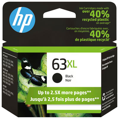 HP 63XL Black Ink HP# 63 INK