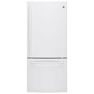 GE 30" 20.9 Cu. Ft. Bottom Mount Freezer Refrigerator with LED Lighting (GBE21AGKWW) - White Small refrigerators these days have cheap mechanisms to control defrosting