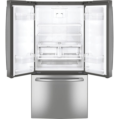 Ge 33 24 8 Cu Ft French Door Refrigerator With Led Lighting Gne25dskss Stainless Steel Best Buy Canada