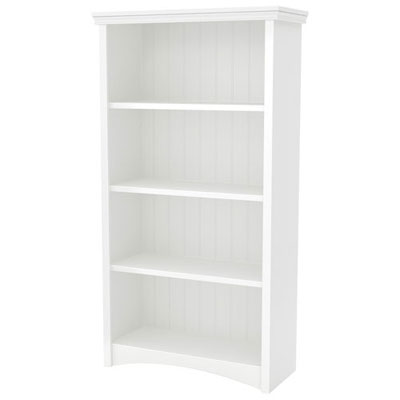 Artwork Rustic Country 4-Shelf Bookcase - White