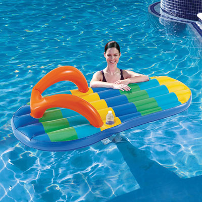 Image of Blue Wave Flip Flop Inflatable Pool Float - Multi-Colour