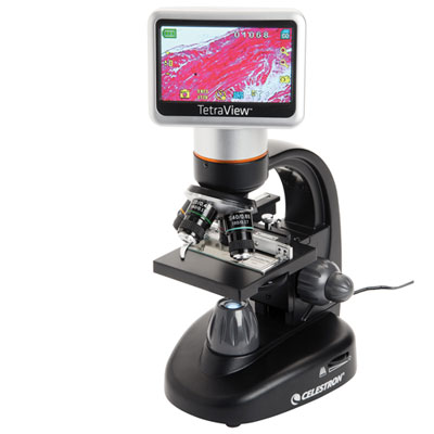 Image of Celestron TetraView 4-400x Touchscreen LCD Digital Microscope