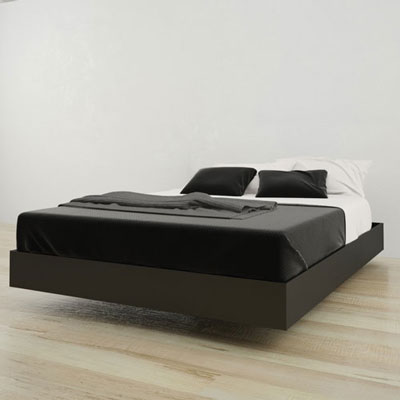 Image of Contemporary Platform Bed Frame - Queen - Black
