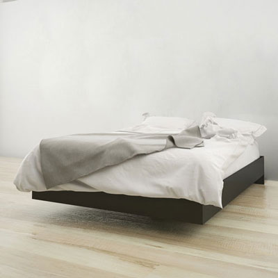 Image of Contemporary Platform Bed Frame - Double - Black