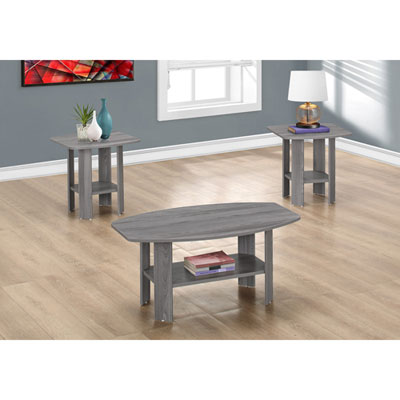 Contemporary 3-Piece Table Set - Grey