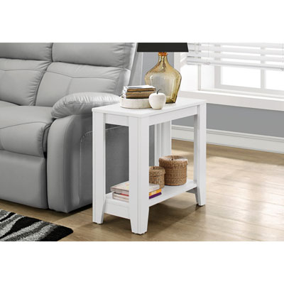 Image of Contemporary Rectangular Accent Table - White