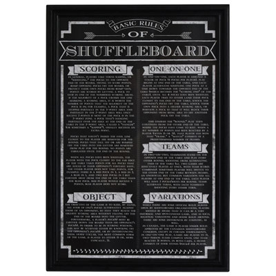 Image of Hathaway Shuffleboard Game Rules (BG2029SH) - Black