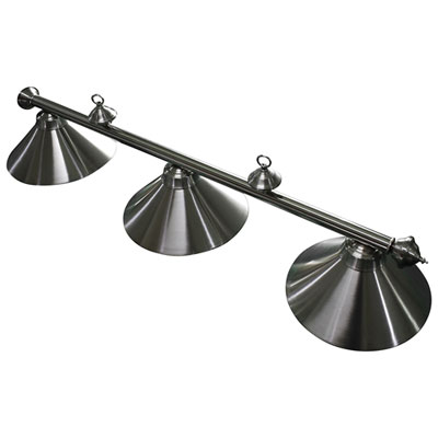 Image of Hathaway Hanging Stainless Steel Billiard Table Lights - Silver/Grey