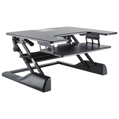 Image of Contemporary Sit-Stand Desktop Workstation Stand - Black