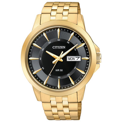 Image of Citizen Quartz Watch 41mm Men's Watch - Gold-Tone Case, Bracelet & Black Dial