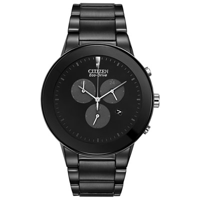 Image of Citizen Axiom Eco-Drive Watch 43mm Men's Watch - Black Case, Bracelet & Black Dial