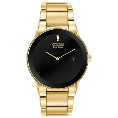Image of Citizen Axiom Eco-Drive Watch 40mm Men's Watch - Gold-Tone Case, Bracelet & Black Dial