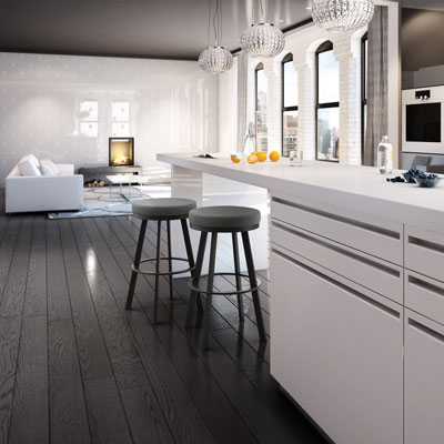 Swice Contemporary Bar Height Barstool - Black Coral/Cloud