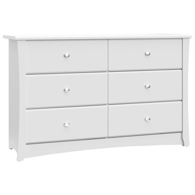 Storkcraft Crescent 6-Drawer Nursery Dresser-White Got this dresser and was the best choice! I love the design! 