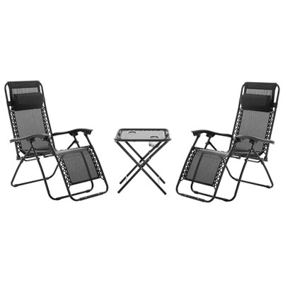 Zero Gravity Chair 3 Piece Set - Black