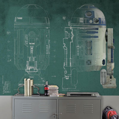 RoomMates Disney Astronomical Star Wars R2-D2 6' x 7.5' Wallpaper Mural