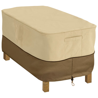 Image of Classic Accessories Veranda Water Resistant Coffee Table Patio Cover - 48   x 18   x 25   - Beige