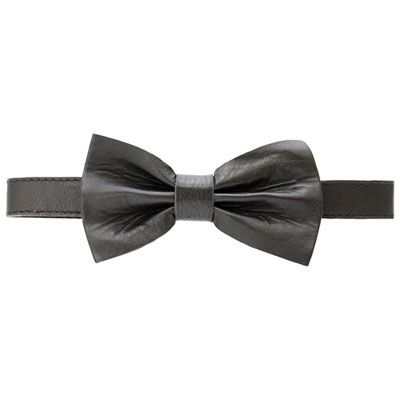 Noeud Papillon En Cuir Mince Bobby D'ashlin - Noir