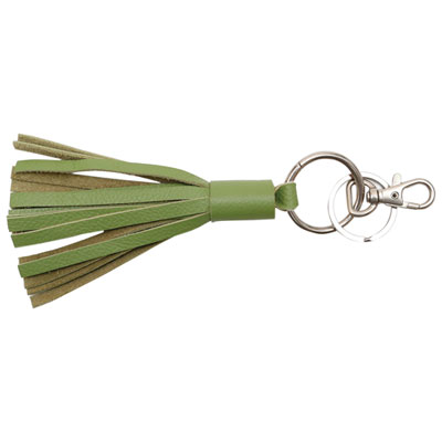 Image of Ashlin Casaloma Leather Tassel with Key Ring - Lime Green
