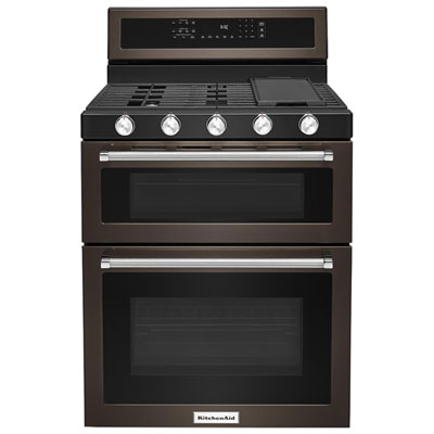 KitchenAid 30" 6.0 Cu. Ft. Double Oven 5-Burner Freestanding Gas Range (KFGD500EBS) - Black Stainless [This review was collected as part of a promotion