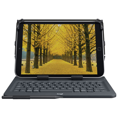 Image of Logitech 10   Universal Tablet Keyboard Folio Case - Black - English