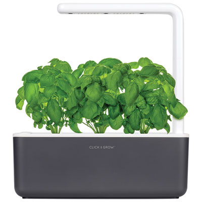 Image of Click and Grow Smart Indoor Garden (SGS8US) - with Basil Seed Capsule Refill - 3 Pack - Dark Grey