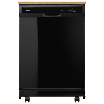 Image of Whirlpool 24   64dB Portable Dishwasher (WDP370PAHB) - Black