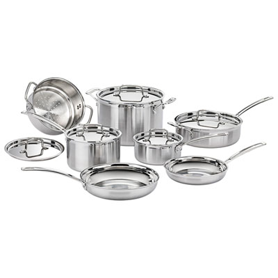 Image of Cuisinart Triple-Ply 12-Piece Multiclad Pro Cookware Set - Stainless Steel