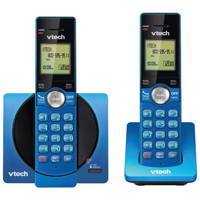 Image of VTech 2-Handset DECT 6.0 Cordless Phone With Caller ID (CS6919-25) - Blue