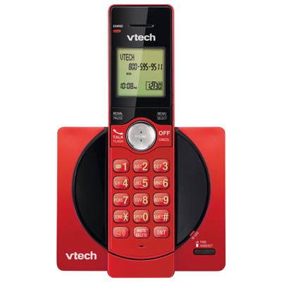Image of VTech 1-Handset DECT 6.0 Cordless Phone with Caller ID (CS6919-16) - Red
