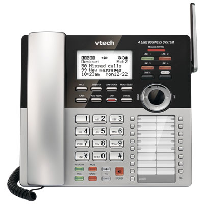 VTech DECT 6.0 Corded Accessory Deskset for CM18245 (CM18245) - Silver CONs sadly would be that you can only add up to 8 extensions (see the first item on the PRO list); to date, I have not found a wireless headset that works with the desksets; picking up a call that is already on hold needs to be done in a specific way or you end up tying up two lines (you get used to it over time