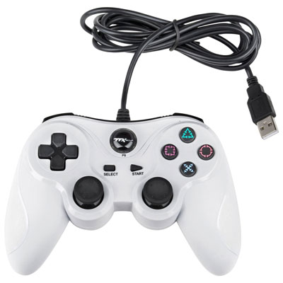 TTX Tech USB Controller for PS3/PC - White 