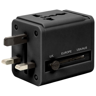 Image of ReTrak Universal Travel Adapter with USB - Black
