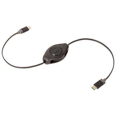 ReTrak Retractable 1m (3.3 ft.) USB Type-C to USB Type-C Cable 
