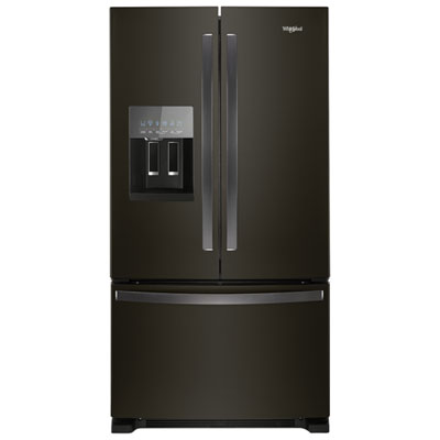Image of Whirlpool 36   French Door Refrigerator with Water & Ice Dispenser (WRF555SDHV) - Black Stainless