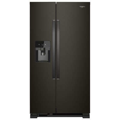 Whirlpool 33" 21.2 Cu. Ft. Side-by-Side Refrigerator w/ Ice Dispenser (WRS321SDHV) - Black Stainless