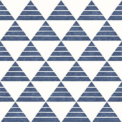 Image of A-Street Prints Geometrie Summit Triangle Wallpaper - Blue